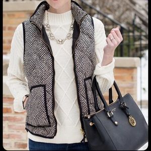 NWOT JCrew Herringbone Vest Size M